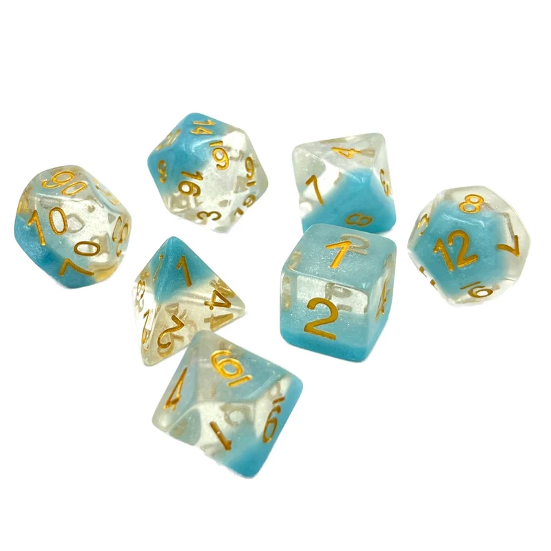 7-teiliges RPG Würfelset Galaxy: Snowflake Blue