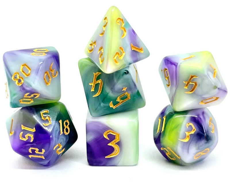 7-teiliges RPG Würfelset Mehrfarbig: Siberian Iris