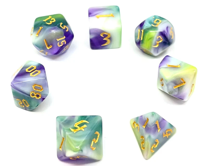 7-teiliges RPG Würfelset Mehrfarbig: Siberian Iris