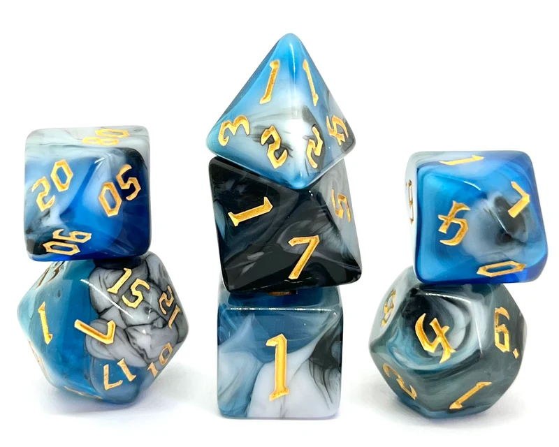 7-teiliges RPG Würfelset Mehrfarbig: Blue Warrior