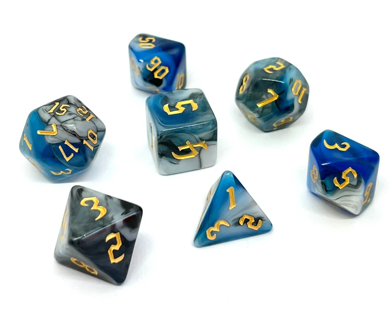 7-teiliges RPG Würfelset Mehrfarbig: Blue Warrior