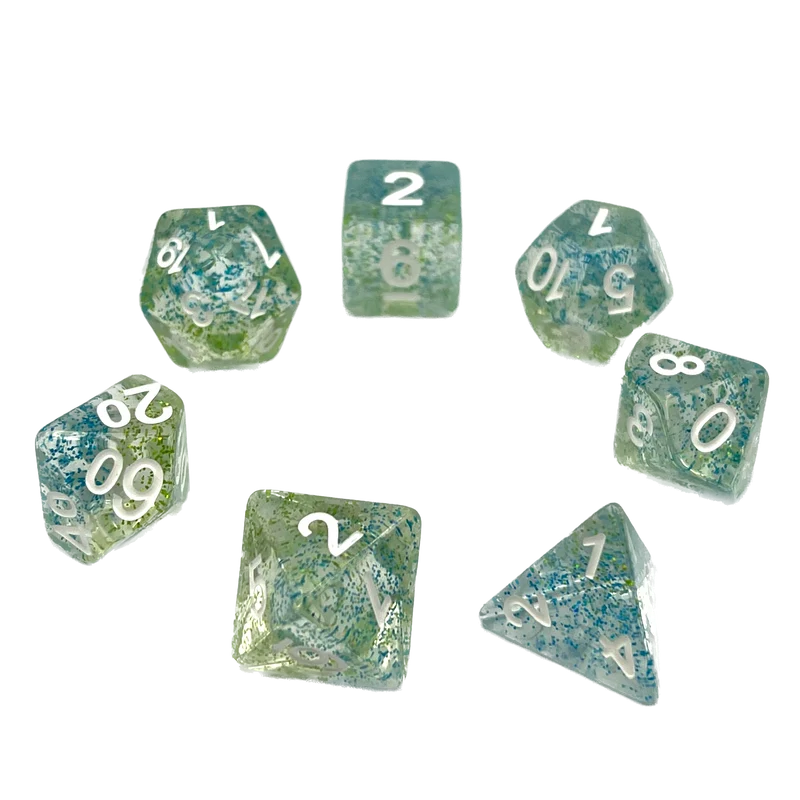 7-teiliges RPG Würfelset Confetti: Blue Danube