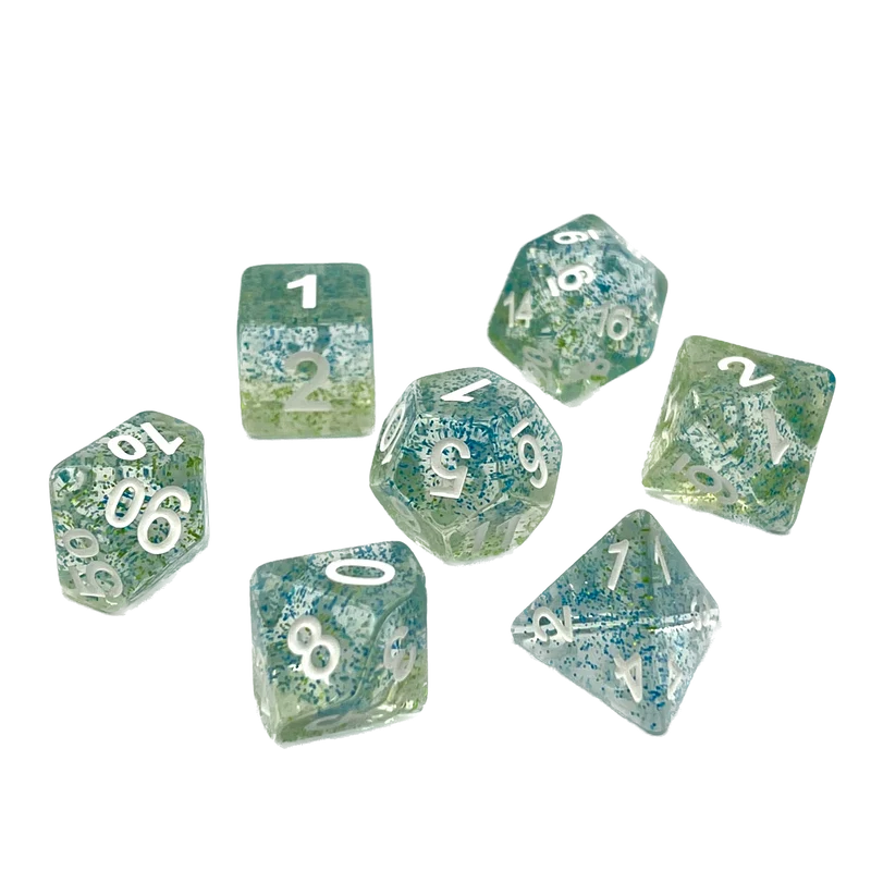 7-teiliges RPG Würfelset Confetti: Blue Danube