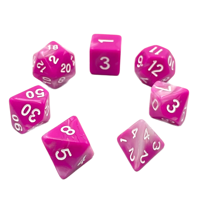 7-teiliges RPG Würfelset Mehrfarbig: Racing Pink