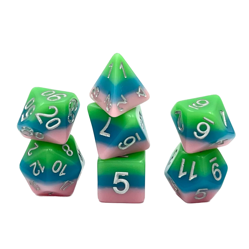 7-teiliges RPG Würfelset Mehrfarbig: Fluttering Elf