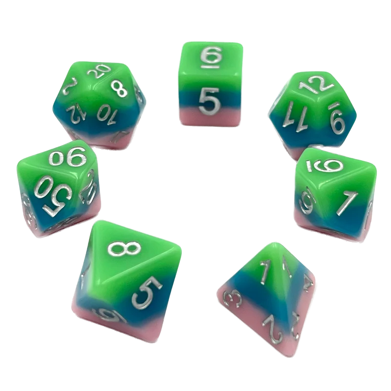 7-teiliges RPG Würfelset Mehrfarbig: Fluttering Elf