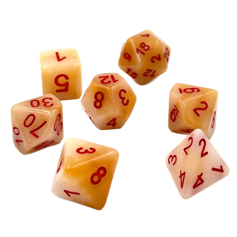 7-teiliges RPG Würfelset Mehrfarbig: White Jade