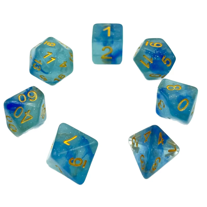 7-teiliges RPG Würfelset Galaxy: Blue Jelly