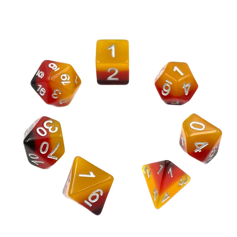 7-teiliges RPG Würfelset Mehrfarbig: Amber