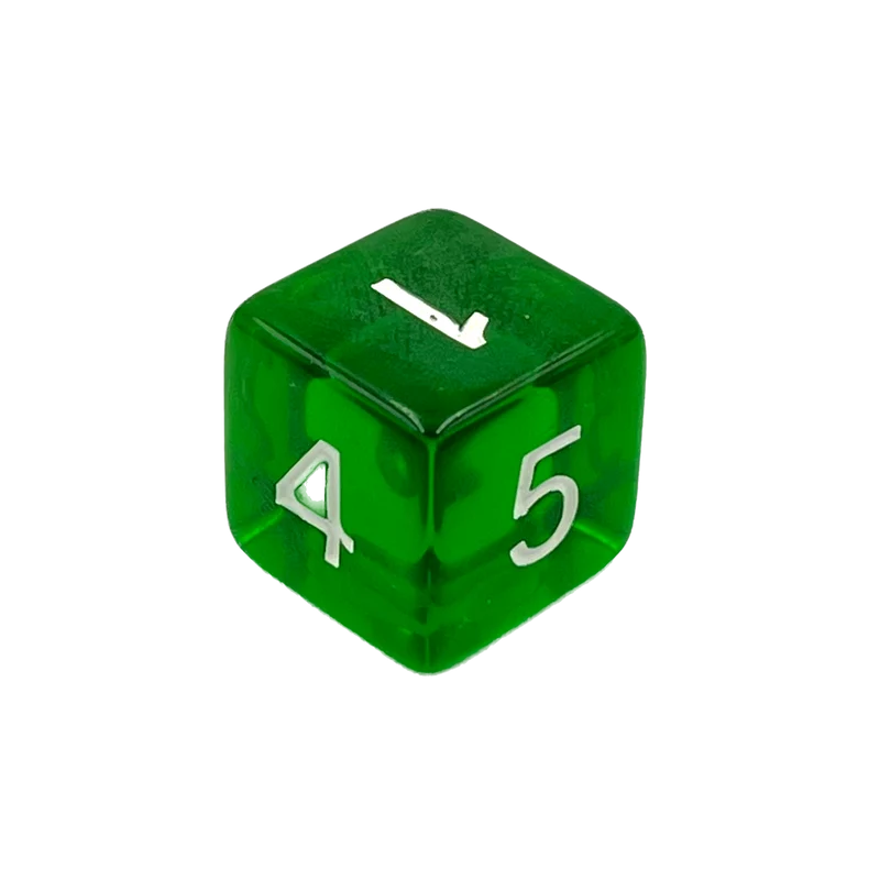D6 Würfel Transparent Green
