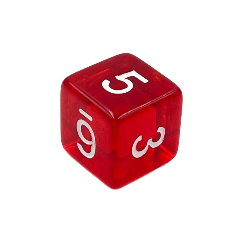 D6 Würfel Transparent Red