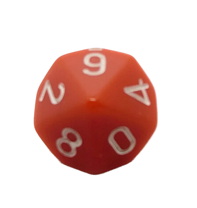 D10 Würfel Rot/Weiß