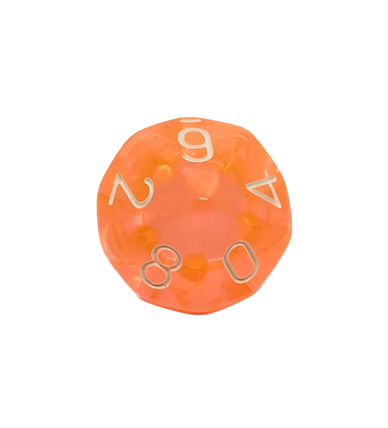 D10 Würfel Transparent Coral