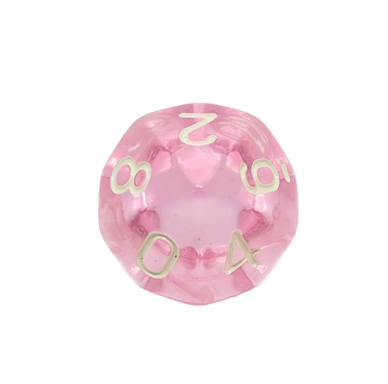 D10 Würfel Transparent Pink