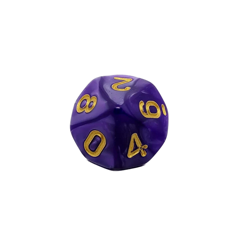D10 Würfel Lila/Gold