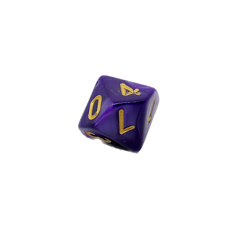 D10 Würfel Lila/Gold