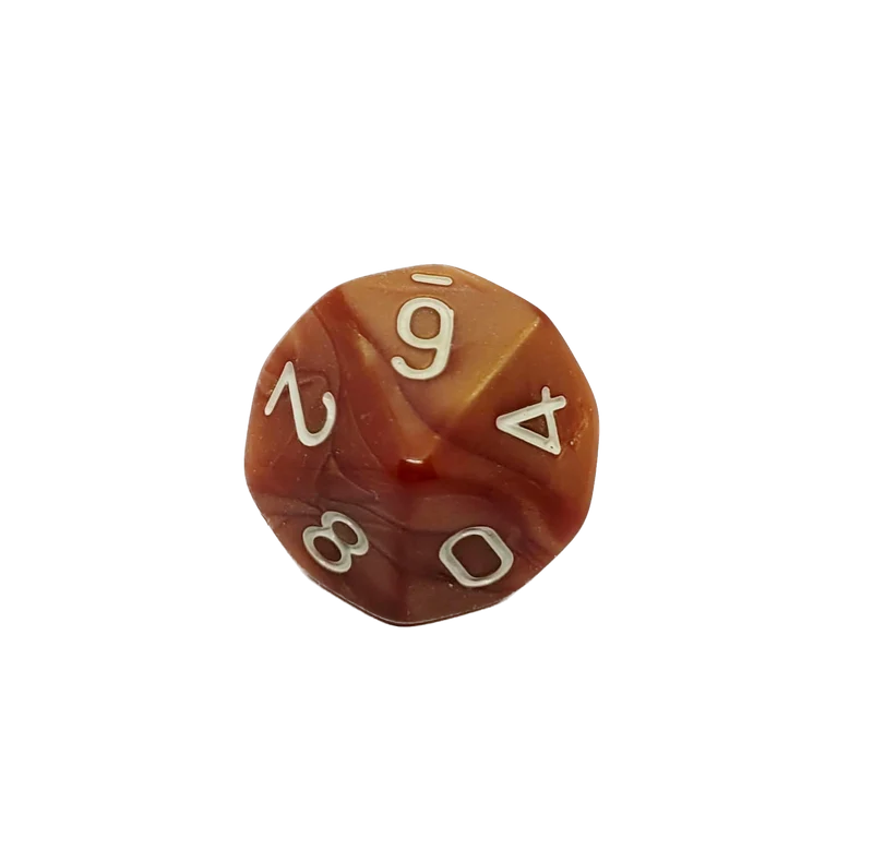 D10 Würfel Braun/Weiß