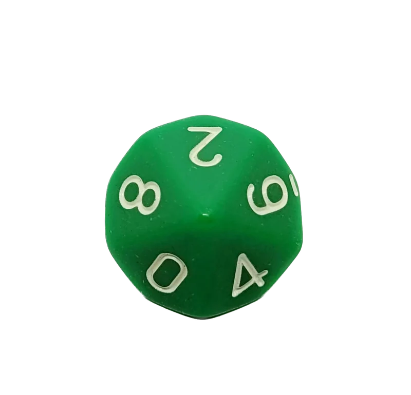 D10 Würfel Grün/Weiß