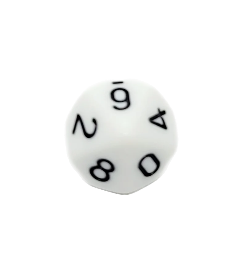 D10 Würfel Weiß/Schwarz