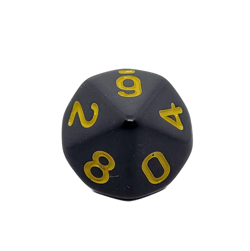 D10 Würfel Schwarz/Gelb