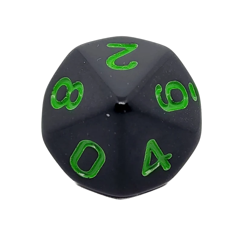 D10 Würfel Schwarz/Grün