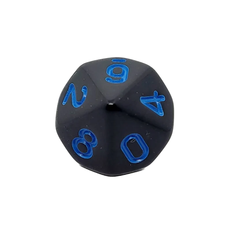 D10 Würfel Schwarz/Blau