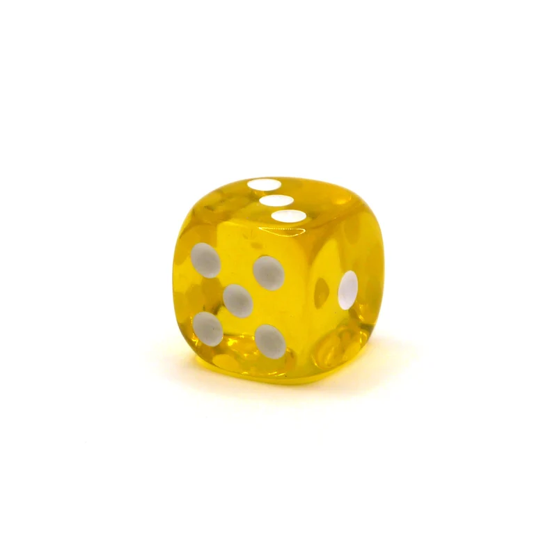 D6 1 Würfel Transparent: Yellow