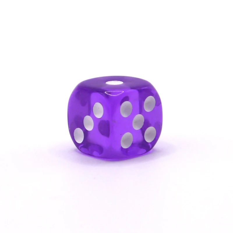 D6 1 Würfel Transparent: Purple
