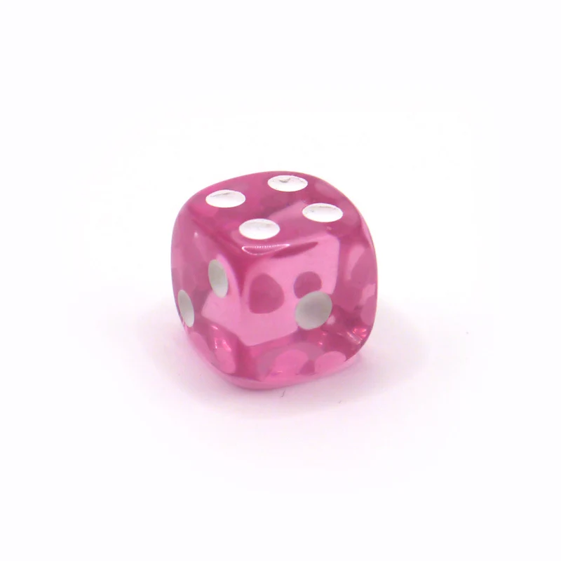 D6 1 Würfel Transparent: Pink