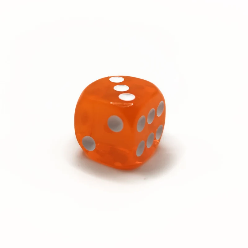 D6 1 Würfel Transparent: Orange
