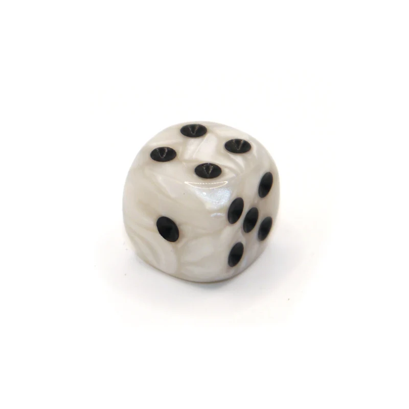D6 1 Würfel Pearl: White/Black