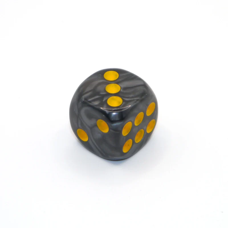 D6 1 Würfel Pearl: Black/Gold