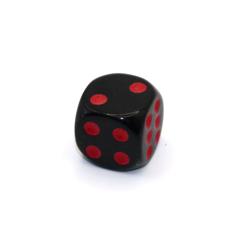 D6 1 Würfel Opaque: Black/Red