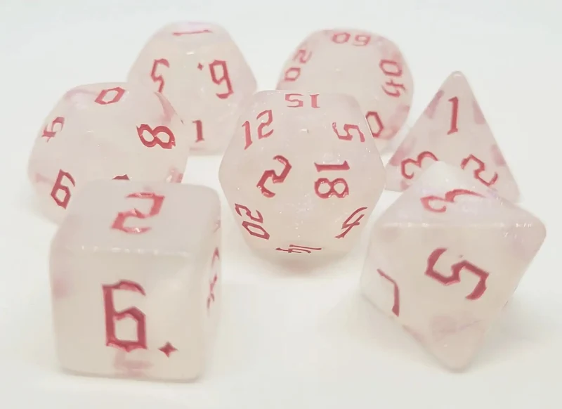 7-teiliges RPG Würfelset Galaxy: Milky Shine Red