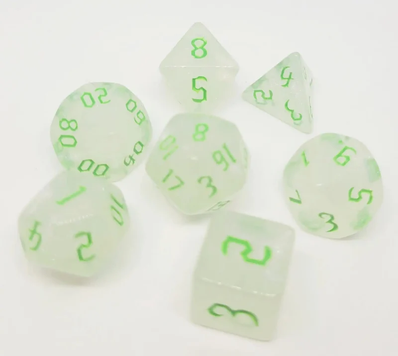 7-teiliges RPG Würfelset Galaxy: Milky Shine Green
