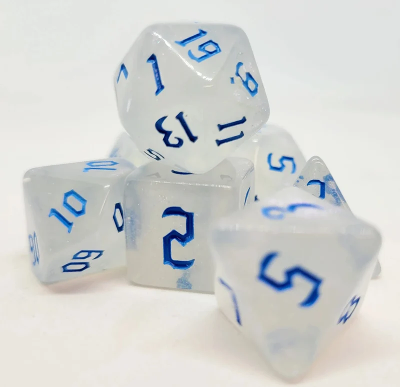 7-teiliges RPG Würfelset Galaxy: Milky Shine Blue