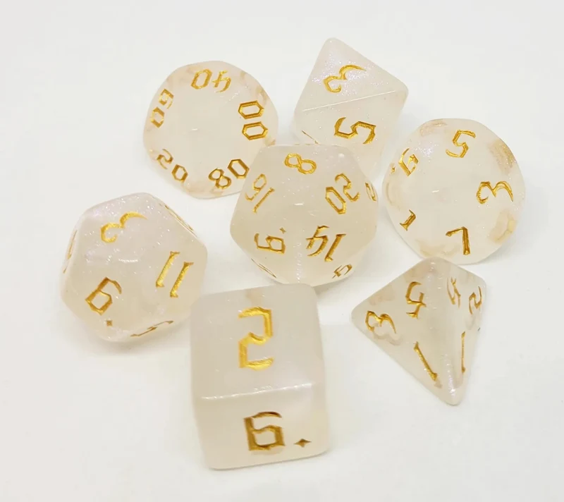 7-teiliges RPG Würfelset Galaxy: Milky Shine Gold