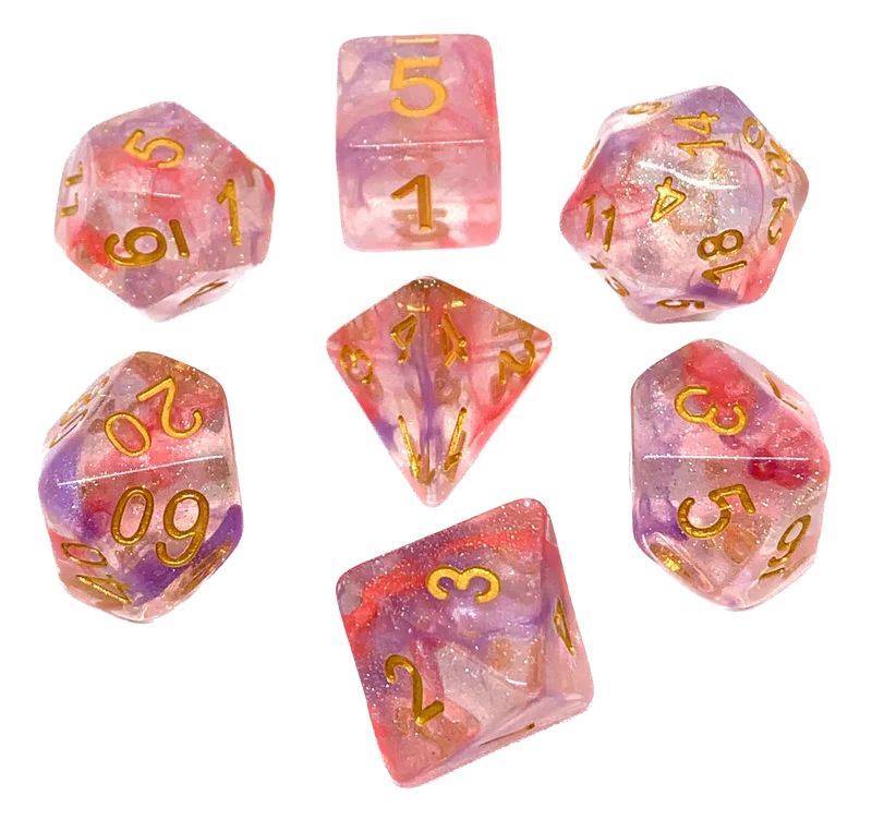 7-teiliges RPG Würfelset Galaxy: Luminous Ruby