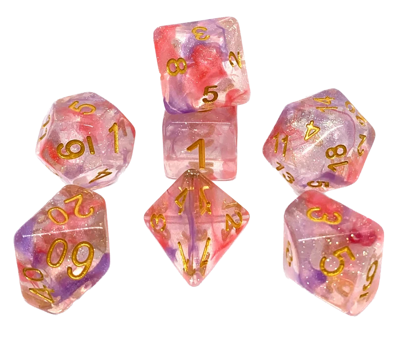 7-teiliges RPG Würfelset Galaxy: Luminous Ruby