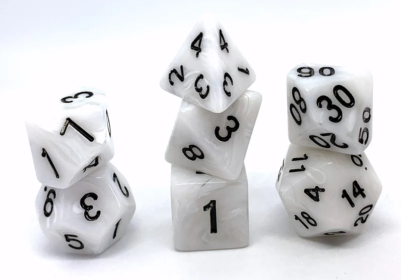 7-teiliges RPG Würfelset Pearl: Candysweet Frost Ice