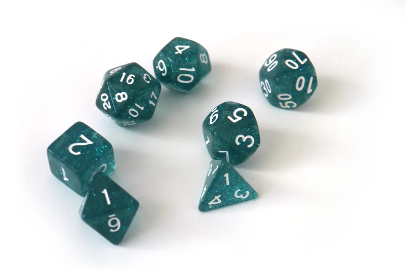 7-teiliges RPG Würfelset Confetti: Powder Blue