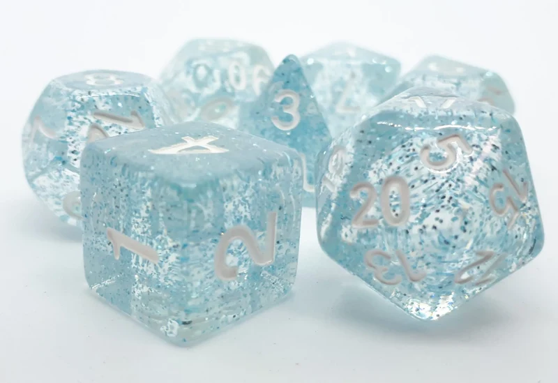 7-teiliges RPG Würfelset Confetti: Mystic Blue