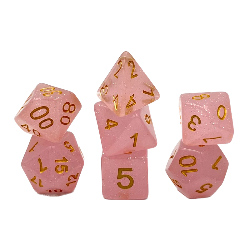 7-teiliges RPG Würfelset Confetti: Creamy Rose