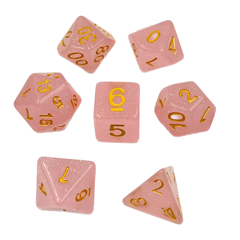 7-teiliges RPG Würfelset Confetti: Creamy Rose