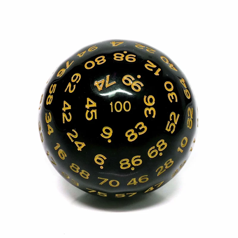 D100 Würfel Black/Yellow