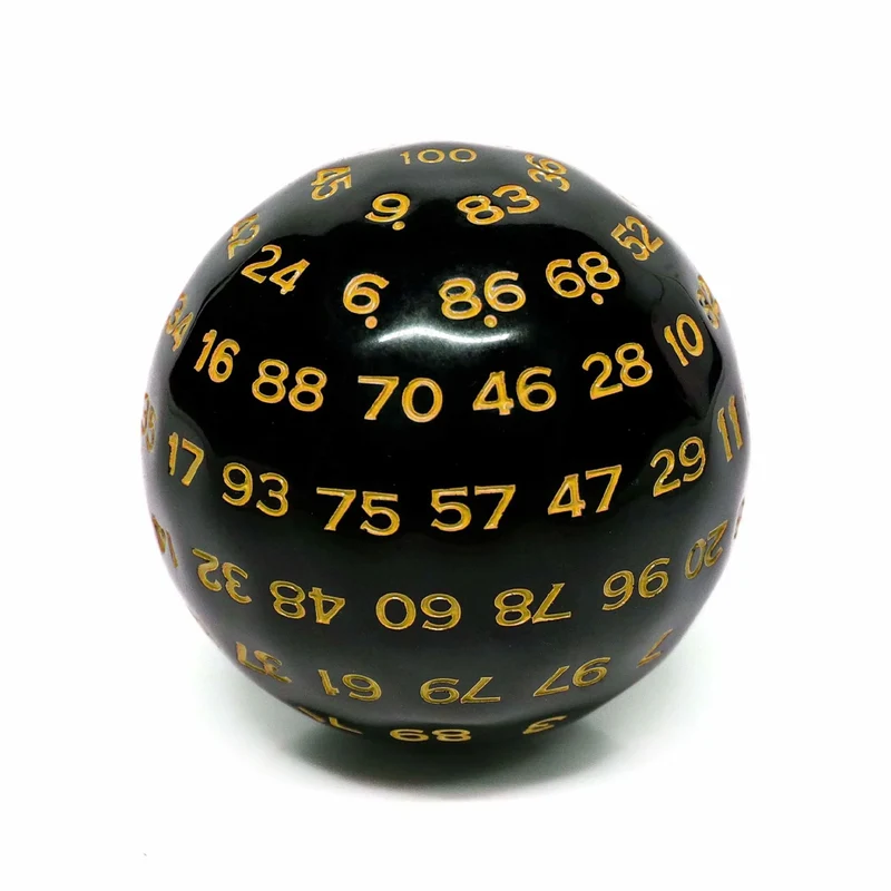 D100 Würfel Black/Yellow