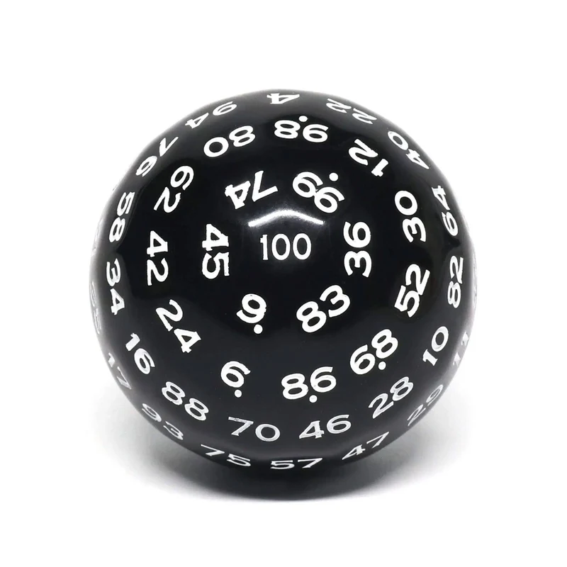 D100 Würfel Black/White